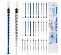 JETOP 30pcs 1ml Estéril Jeringa de Plástico, Jeringas 1ml Sin Aguja Jeringa Desechable con Tapa Jeringa de Líquido Reutilizable Para Riego Relleno Filtración Medición Laboratorios Científicos