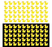 JETOP Paquete de 100 mini patos numerados, que brillan en la oscuridad, mini patos de resina para ocultar mini patos de plástico, patos en miniatura, mini animales de resina, rellenos de bolsas de