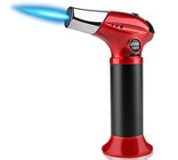 JETPRO Linterna de cocina de butano recargable con llama ajustable y bloqueo de seguridad para postres, barbacoa, cocina (gas butano no incluido) (rojo)