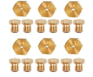 Jetstream 12 Pieza Boquillas de Propano Butano, Inyectores Cocina Gas Butano, 0.5/0.7/0.8/0.9/0.95/1.1 mm, compatible con Estufas, Hornos y Quemadores de Botella de Cocina