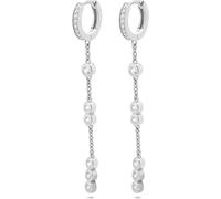 JETTE Pendientes de plata 925 para mujer, circonitas recicladas, 32029969, talla única, Plata de ley, Sin piedra preciosa