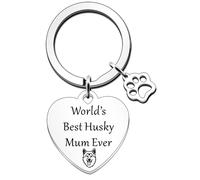 JETTOP Husky Mum Gifts-World's Best Husky Mum Gift Dog Mum Husky Mum Llavero para amigas, regalos divertidos para cumpleaños, Navidad, Día de la Madre, llavero Husky Mum, plata, talla única