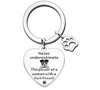 JETTOP Jack Russell - Llavero de regalo para mujer, diseño de perro Jack Russell, regalo para cumpleaños, Navidad, Día de la Madre