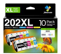Jettruemedia 202XL Cartuchos Compatible para Epson 202 XL Multipack para Tinta Epson XP 6100 para Expression Premium XP-6100 XP-6105 XP-6000 XP-6005 XP-6001(Paquete de 10)