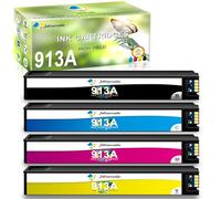 Jettruemedia 913 913A Cartucho de Tinta Compatible para HP 913A para HP PageWide 352dw MFP 477dw 552dw 577dw Pro 352dn 377dw 377dn Pro 477dw 477dn 452dn Managed MFP P55250dw P57750dw (Pack 4)