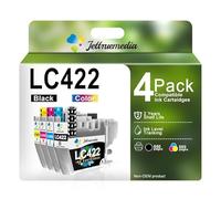 Jettruemedia LC422 Cartuchos compatibles con Brother LC-422 LC-422VAL Cartuchos de Impresora LC 422 para Impresora Brother MFC-J5740DW MFC-J5340DW MFC-J5345DW MFC-J6540DW MFC-J6940DW, 4 Paquete