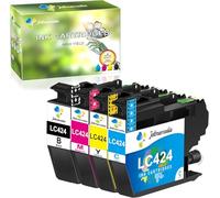 Jettruemedia LC424 LC 424 Cartuchos de impresora compatibles con Brother LC-424 LC424 Cartuchos Multipack para Brother DCP-J1200W DCP-J1200WE (1 negro, 1 cian, 1 magenta, 1 amarillo, 4 unidades)