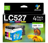 Jettruemedia LC527 LC527VAL Cartuchos de impresora compatibles con Brother LC 527 Multipack para Brother MFC-J4350DW MFC-J4550DW (4 unidades, LC527BK LC527C LC527M LC527Y LC527Y)