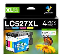 Jettruemedia LC527XL LC 527XL Cartuchos de impresora compatibles con Brother LC527 XL Multipack Cartuchos para Brother MFC-J4350DW MFC-J4550DW, gran capacidad (4 unidades, LC527XLBK LC527XLC LC527XLM