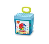 Ecoiffier- Trolley Azul Rolly con 40 Bloques de Construcción Maxi Abrick, Adecuado a Partir de 12 Meses (7600007829)