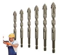 Jeu De Forets Excentriques, Forets Acier Haute Résistance - Foret Excentrique en Dents De Scie À Quatre Cannelures, Utilisation Polyvalente De Peu De Foret Hélicoïdal De Dureté Élevée Pour Les