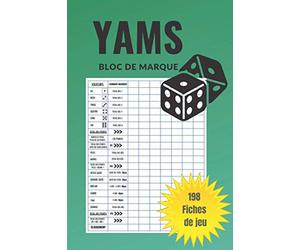 Jeu Yams : Carnet de scores: 198 Feuilles de Scores | Yams Grille de score | yahtzee bloc de marque.: Jeu Yams : Carnet de scores