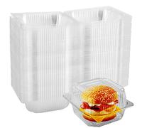 JEUIHAU 200 cajas transparentes para rebanadas de pasteles, recipientes individuales para rebanadas de pastel con tapa, sándwich, hamburguesas y ensalada