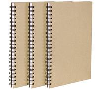 JEUIHAU 3 cuadernos de bocetos en espiral A4, 128 g/m² en blanco, cuaderno de tapa dura con tapa dura, cuaderno de bocetos para retratos, bocetos, dibujos, álbumes de recortes, 120 páginas (60 hojas)