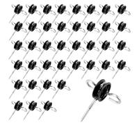 JEUIHAU 40 aisladores de manija de puerta, aisladores de anillo de valla eléctrica resistente, doble gancho de anclaje de puerta, aislador de tornillo para cuerdas, cables y hebras