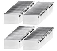 JEUIHAU 40 carteras de plástico, carteras con cremallera A5, bolsas de malla con cremallera negra, organizador carpetas para oficina, almacenamiento de viaje