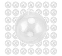 JEUIHAU 50 bolas de plástico transparente de 6 cm para rellenar, bolas transparentes rellenables, adornos de esfera de bola transparente, bolas decorativas de Navidad para Navidad, fiestas y bodas