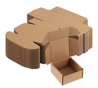JEUIHAU Paquete de 100 cajas de embalaje de 10 x 10 x 5 cm, cajas postales pequeñas, cajas de cartón corrugado, cajas de cartón para mudanza, embalaje, correo, envío (marrón)