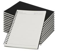 JEUIHAU Paquete de 12 cuadernos en espiral A5 con forro, cuaderno de diario de papel kraft negro, 100 páginas/50 hojas, blocs de notas para estudiantes, oficina, suministros escolares