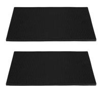 JEUIHAU Paquete de 2 alfombrillas de goma para bar, 45 x 30 cm, alfombrilla de goma negra grande antideslizante para café, bar, cocina, restaurante, encimeras