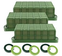 JEUIHAU Paquete de 3 jaulas de espuma floral, jaula rectangular de espuma con cinta, jaula de espuma floral para arreglos florales y decoración floral