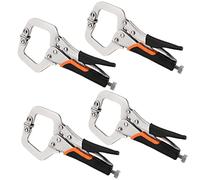 JEUIHAU Paquete de 4 abrazaderas C de bloqueo de agarre de metal de 6 pulgadas, abrazaderas C de bloqueo de soldadura ajustables, alineación, gabinetes