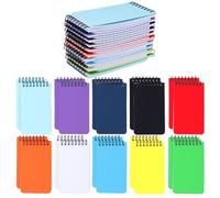 JEUIHAU Paquete de 40 blocs de notas en espiral A7, 7,6 x 12,6 cm, mini bloc de notas de bolsillo, cuadernos pequeños en espiral con 50 hojas, cubiertas coloridas para viajes de oficina