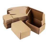 JEUIHAU Paquete de 50 Cajas de Envío Corrugadas, 15 x 10 x 6 cm, Pequeñas Cajas de Cartón Marrón para Embalaje, Correo Postal, Paquete de Regalo, Almacenamiento
