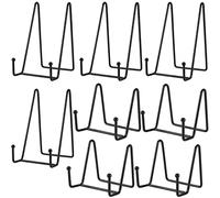 JEUIHAU Paquete de 8 soportes de exhibición de metal de 3.3 pulgadas y 15 pulgadas, soporte de placa de caballete de hierro negro, libro de cocina, obras de arte