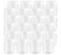 JEUIHAU Tarros de plástico transparente de 250 ml con tapas, paquete de 24 tarros de almacenamiento vacíos, contenedor de plástico de boca ancha recargable para especias, manualidades, cosméticos