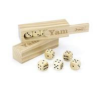 JeuJura - 8194 - Caja de Madera - Yam | Juego de mesa tradicional - Juego de azar - Caja de madera - 5 dados de haya - Fabricado en Francia