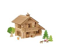 JEUJURA - Chalet de montaña - 310 Piezas - Juego de construcción de Madera a Partir de 5 años - Chalet auténtico para Construir sin Pegamento - Estuche de Madera - Fabricado en Francia - 1808