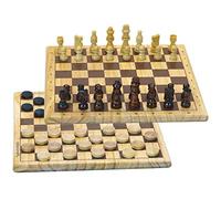 Jeujura Damas y Ajedrez: Bandeja Reversible de Madera para Jugar Juego de Sociedad-Edad Mínima: 3 Años, 66430, Multicolor