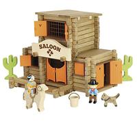 JeuJura - Far West - Saloon - 170 Pieces Juego de construcción en Madera, 8067, MULTICOULEUR