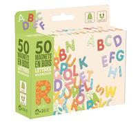 Jeujura - Imanes de Madera con 50 Lettes Majuscules - para acompañar a Las Tablas - Imán de Madera - Familiarizar con la Escritura - Caja de cartón 17 x 15 x 4 cm - A Partir de 3 años - 8966