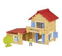 JEUJURA - La Casa de Madera - 140 Piezas - Juego de Construcción en su Maleta de Cartón - A Partir de 5 Años - Agilidad - Creatividad - Manipulación - Catálogo proporcionado - 8033