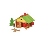 JEUJURA Mon Chalet de Madera - 130 Piezas de Haya - Juego de construcción Infantil a Partir de 5 años - Chalets para Montar y Desmontar con Muchas Posibilidades de construcción - Fabricado en Francia