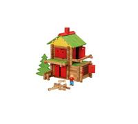 JEUJURA Mon Chalet de Madera - 165 Piezas de Haya - Juego de construcción Infantil a Partir de 5 años - Chalets para Montar y Desmontar con Muchas Posibilidades de construcción - Fabricado en Francia