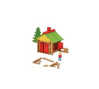 JEUJURA Mon Chalet de Madera - 95 Piezas de Haya - Juego de construcción Infantil a Partir de 5 años - Chalets para Montar y Desmontar con Muchas Posibilidades de construcción - Fabricado en Francia