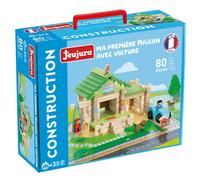 JEUJURA- My First House with car-80 pcs Automático Juegos de construcción, Multicolor, Large (J8236)