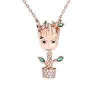 Jeulia Collar de hombre de árbol para mujer, joyería de Halloween, collar de plata de ley 925 con colgante, collar chapado en oro rosa, colgante de piedra, regalo romántico para sus parejas, Plata,