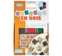 Jeux 2 momes - Juego de 15 Sellos y Tampones de Madera con Tintas de Colores para niños, Método Montessori a partir de 3 años