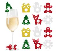 JeVenis 12 dijes de etiqueta de botella de vino de Navidad, diseño vintage de Papá Noel, suministros de decoración de fiesta de Navidad