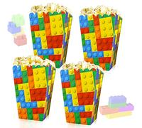 JeVenis 12pcs mini cajas de palomitas de maíz bloques de construcción accesorios para fiestas bloques de construcción cajas para cumpleaños con bloques de construcción