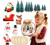 JeVenis 20 piezas kit navideño manualidades miniaturas figuras navidad árbol de navidad muñeco de nieve santa claus decoración mesa hogar aldea navideña regalos creación casera