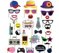 JeVenis Accesorios para fotomatón de los años 90 Accesorios de los años 90 Decoraciones de Fiesta de los 90 decoración de Fiesta de los años 90 decoración de Cabina de Fotos Accesorios de Cabina