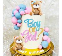 JeVenis blusa de pastel de oso de peluche pastel de niño o niña decoración de pastel de ducha de bebé oso de peluche decoración de pastel de ducha de bebé