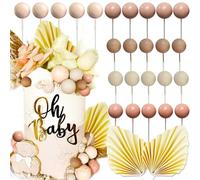 JeVenis bolas de oro boho decoracion de tartas bolas de oro cake topper decoración de tarta boho hojas de palma oliver green para baby shower cumpleaños boda