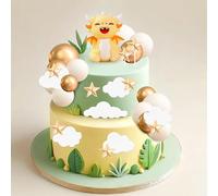 JeVenis Decoración de pastel de dragón bebé con bolas, estrellas, nubes, para baby shower, fiesta de cumpleaños, suministros para regalos