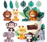 JeVenis decoración de tarta babyshower selva animales safari wild one dos salvajes jirafa mono